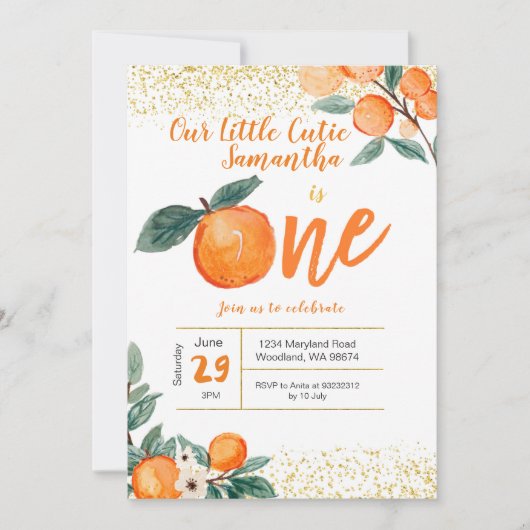 Invitation Orange Premier Anniversaire (Devant)