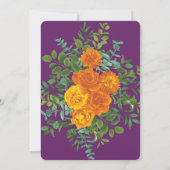 Invitation Orange Purple Plum Peony Rose Floral Mariage (Dos)