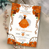 Invitation Orange Quinceanera Rustique Ouest Charra
