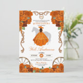 Invitation Orange Quinceanera Rustique Ouest Charra (Debout devant)
