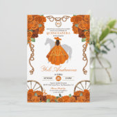 Invitation Orange Quinceanera Western Charro (Debout devant)