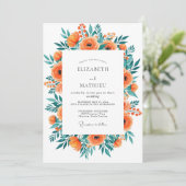Invitation Orange Radiant Bohemian Wedding (Debout devant)