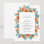 Invitation Orange Radiant Bohemian Wedding (Devant / Derrière)