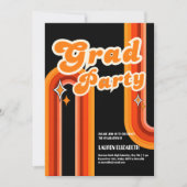 Invitation  Orange &Red Rainbow Typography Summer Sun Grad (Devant)