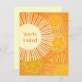 Invitation Orange Rétro (Devant / Derrière)