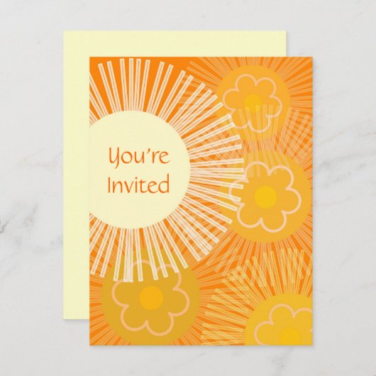 Invitation Orange Rétro (Devant / Derrière)