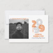 Invitation Orange Retro Big Numbers Classe de photo (Devant)