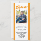 Invitation Orange Retro Graduation Party Digital Evite (Devant)