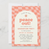 Invitation Orange Retro Super les années 70 Graduation Party (Devant)