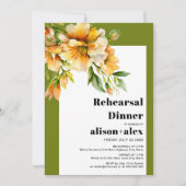 Invitation Orange rhododendron fall wedding rehearsal dinner (Devant)