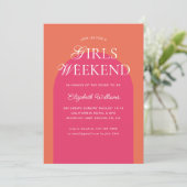 Invitation Orange Rose Arch Girls Week-end Bachelorette Party (Debout devant)