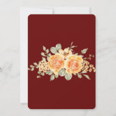 Invitation Orange Rose Chaîne Lumières Bourgogne Anniversaire (Dos)