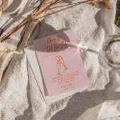 Invitation Orange rose dessiné 30ème photo Whimsical Annivers