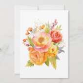 Invitation Orange rose floral 30e fête d'anniversaire (Dos)