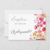 Invitation Orange rose jaune fleur sauvage été Bridesmaid (Devant)