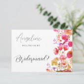 Invitation Orange rose jaune fleur sauvage été Bridesmaid (Debout devant)