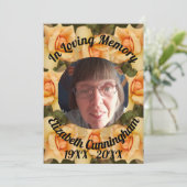 Invitation Orange Rose Love Memory Photo Poem Memorial (Debout devant)