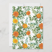 Invitation Orange Rose Mariage Floral Moderne (Dos)