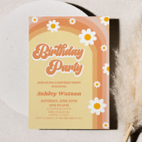 Orange Rose Retro Daisy Fleur Anniversaire
