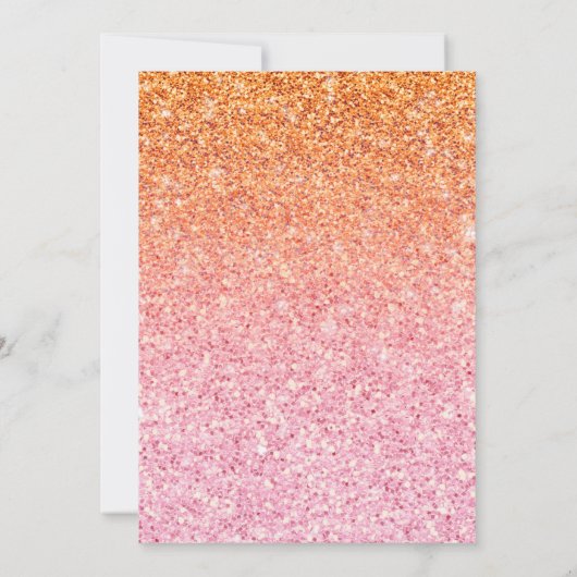 Invitation Orange Rose Sunset Parties scintillant Douce 16 An (Dos)