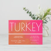 Invitation Orange rose Turquie Thankgiving (Debout devant)