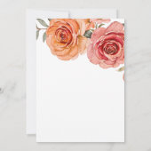 Invitation Orange rouge Rose Floral Botanique Surprise Annive (Dos)