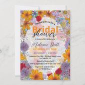 Invitation Orange Rouge violet Fête des mariées de fleurs de (Devant)