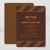 Invitation Orange rouille Brown garçon's Trunk College Party (Devant / Derrière)