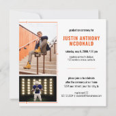 Invitation Orange Row of Tassels Diplôme en deux photos (Dos)