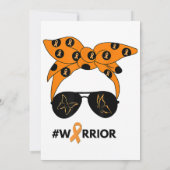 Invitation Orange Ruban Rein Cancer Guerrier Bandana Unbrea (Dos)