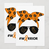 Invitation Orange Ruban Rein Cancer Guerrier Bandana Unbrea (Devant / Derrière)