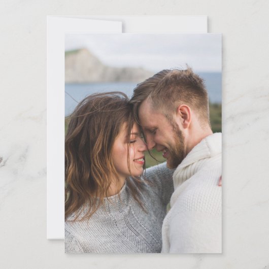 Invitation Orange Rust Automne Automne Floral Photo Mariage (Dos)