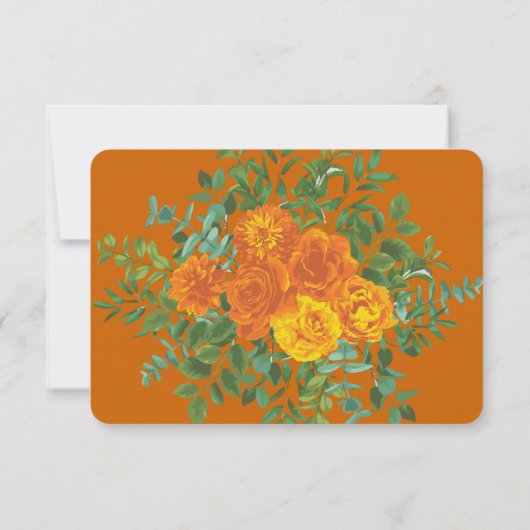 Invitation Orange & Rust Fall Peony Information Rose (Dos)