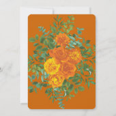 Invitation Orange Rust Fall Rose Floral Mariage (Dos)