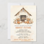 Invitation Orange Rustic Watercolor Harvest Festival (Devant)