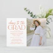 Invitation Orange | Salutations à la Grad Photo Graduation Pa (Debout devant)