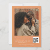 Invitation Orange | Script Photo QR Code Mariage (Dos)