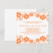 Invitation Orange Simple Mariage Floral (Devant / Derrière)