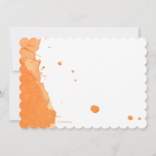 Invitation Orange Splash Photo Anniversaire (Dos)