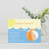 Invitation Orange Splish Splash Anniversaire Pool Party (Debout devant)