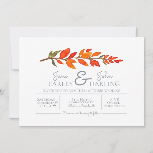 Invitation Orange Sprig (Devant)