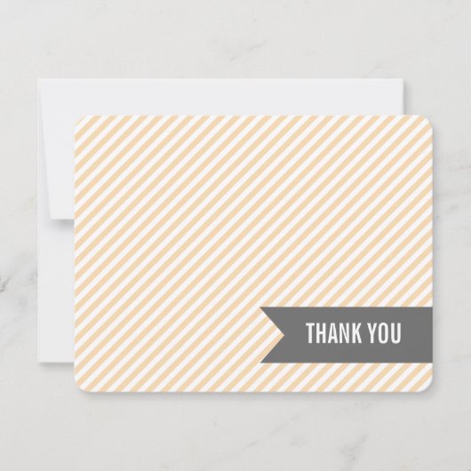 Invitation Orange Stripes Flat Merci Notes (Devant)