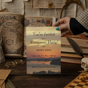 Invitation Orange Sunset Retirement Party