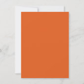 Invitation Orange T-Rex & Volcano Modern Boy Anniversaire (Dos)