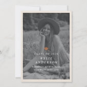 Invitation Orange Tassel Senior Photo High School Graduation  (Dos)