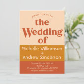 Invitation Orange Terracotta Moderne Rétro 5x7 (Debout devant)