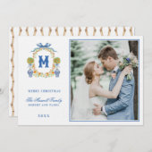 Invitation Orange Topio en Chinoiserie Pot Crest Monogramme (Devant / Derrière)