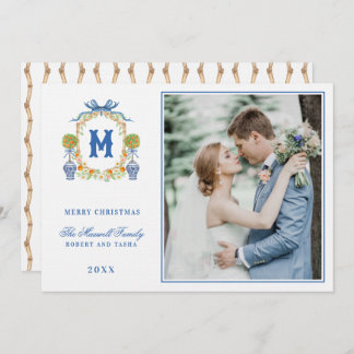 Invitation Orange Topio en Chinoiserie Pot Crest Monogramme