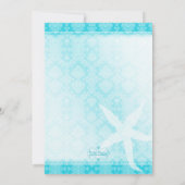 Invitation Orange Turquoise Summer Starfish Fête des mariées (Dos)