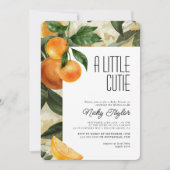 Invitation Orange Un Petit Baby shower De Citrus À La Cutie (Devant)